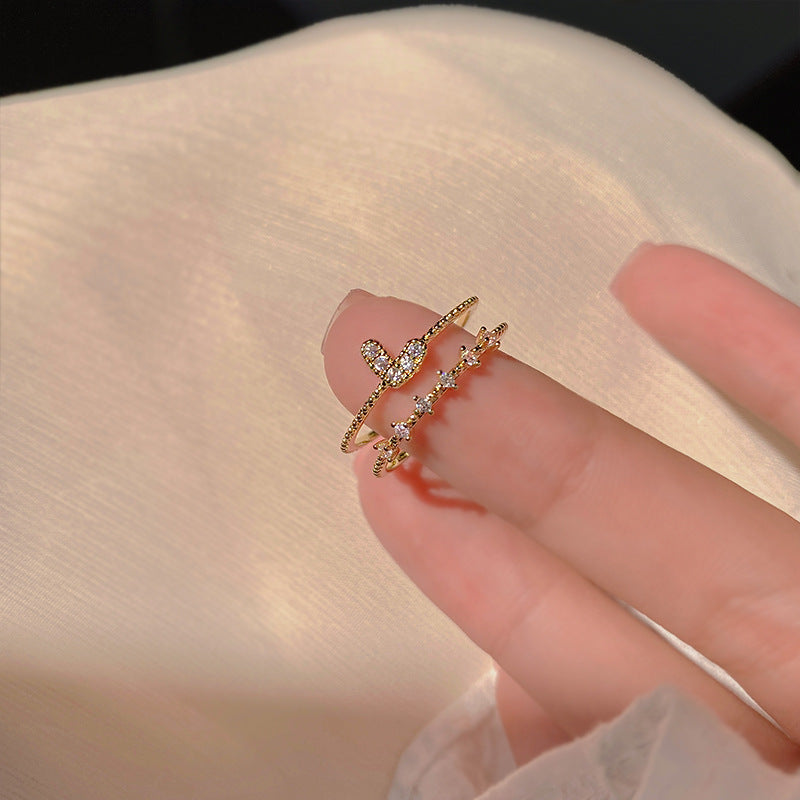 Women's Luxury High Sense Niche Couple Open Rings