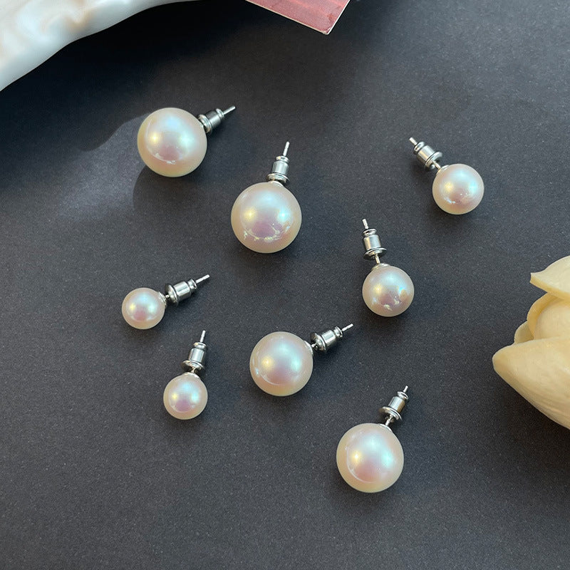 Women's Bright Perfect Circle Pearl Simple Fashion Refined Grace Earrings