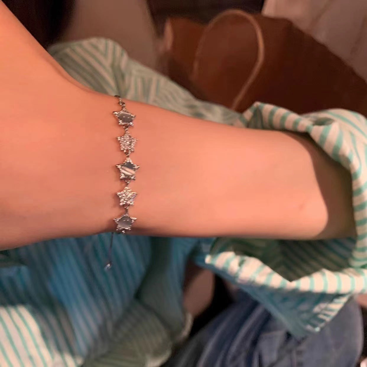 Sier Shining Full Diamond Design Niche Bracelets