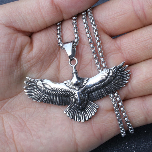 Women's & Men's Retro Domineering Eagle Wings Hip Hop Necklaces