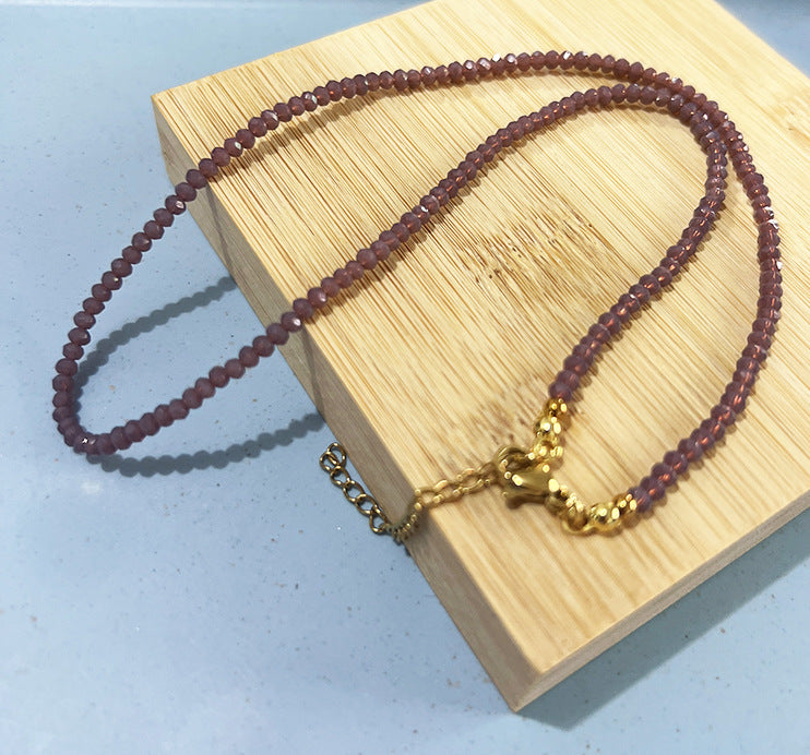 Twin Titanium Steel Plated English Letter Necklaces