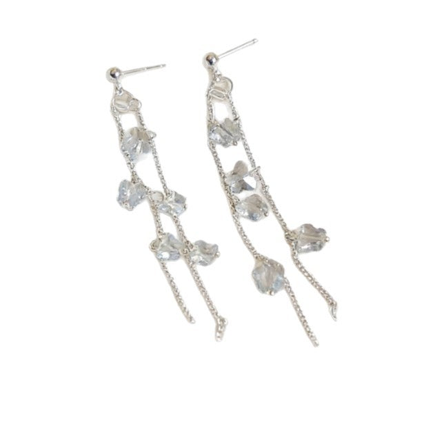 Women's Super Fairy Light Luxury Flower Pearl Tassel Fashion High-grade Stud Earrings