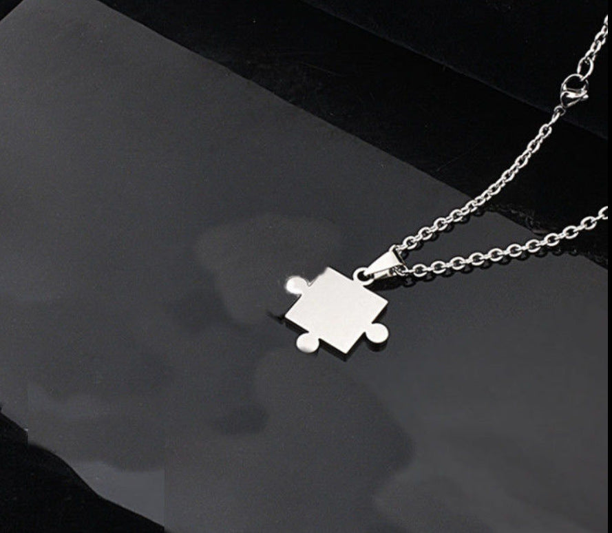 Women's & Men's Of Lovers Disco Hip Hop Puzzle Necklaces