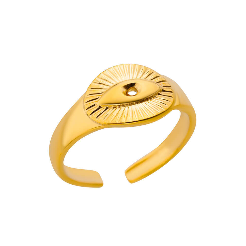 Snake Gold-plated Stainless Steel Oil Pressure Four-leaf Rings