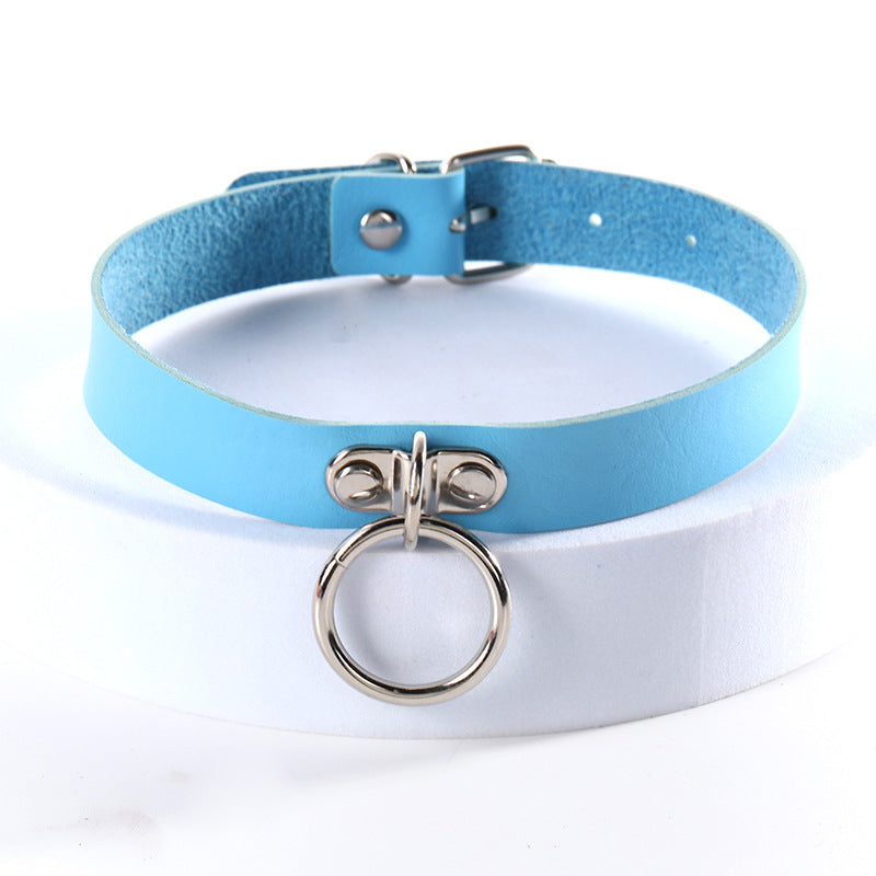 Women's Nightclub Hip Hop Double Leather Neck Collar