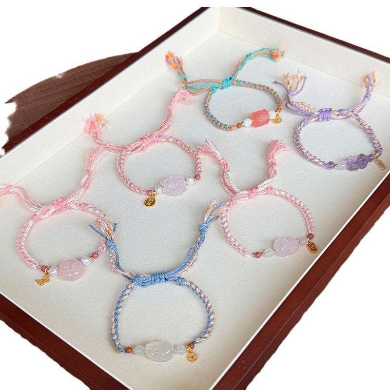 Fairy Sweet Gentle Natural Pink Crystal Bracelets
