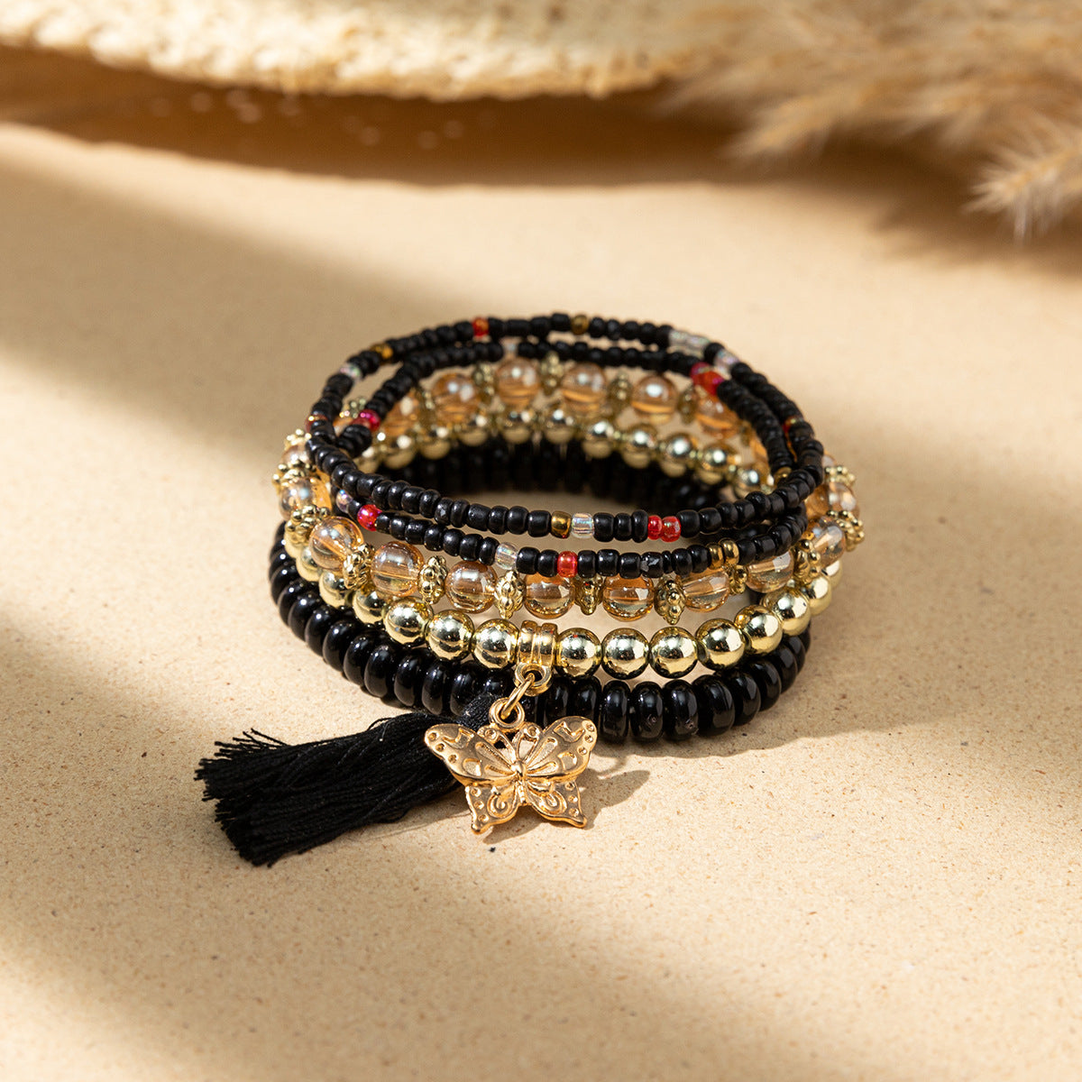 Style Bohemian Bead Design Sense Niche Contrast Bracelets