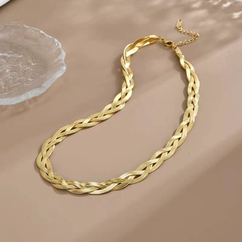 Women's Titanium Steel Three-color Hand-woven For Trendy Necklaces