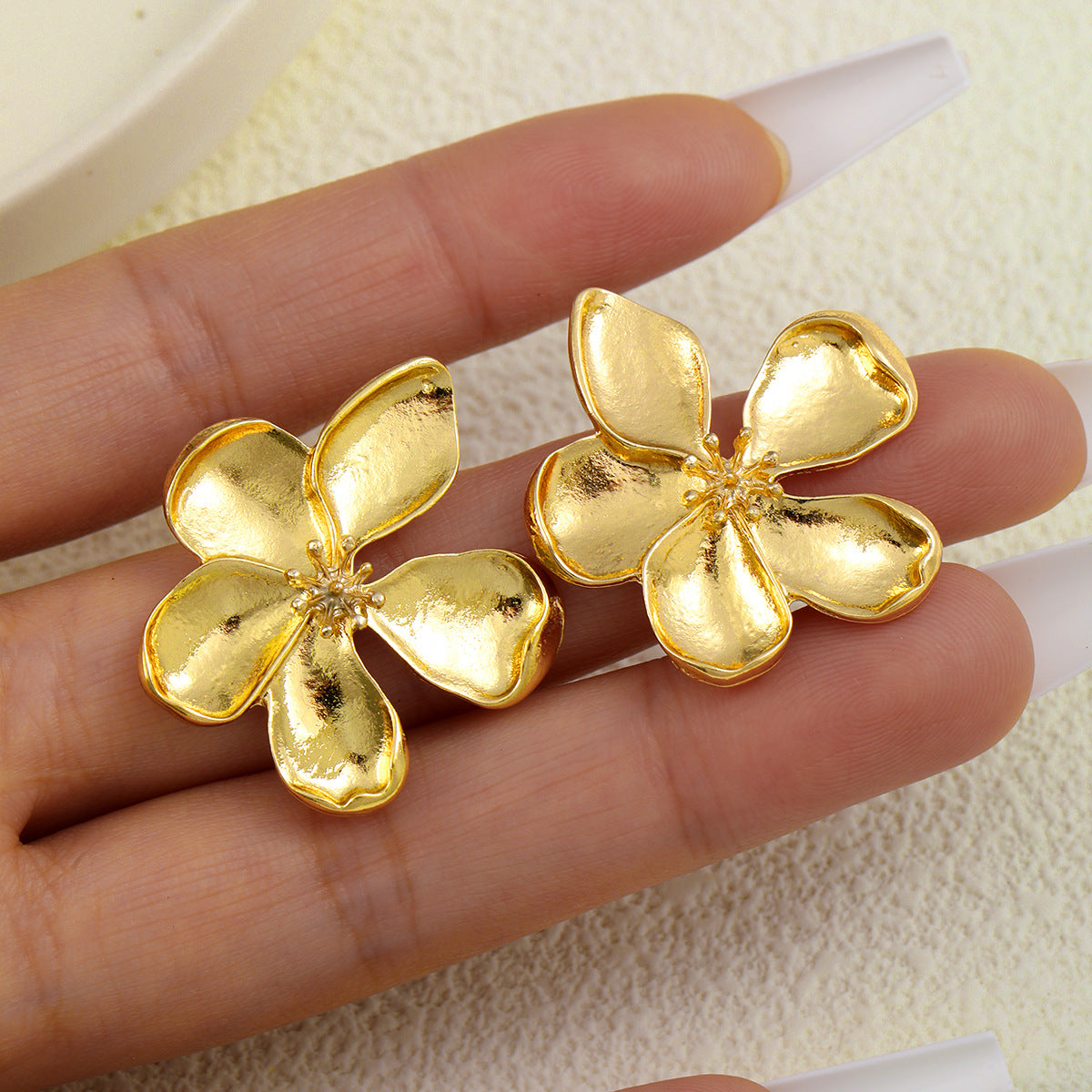 Texture Light Luxury Three-dimensional Flower French Rings