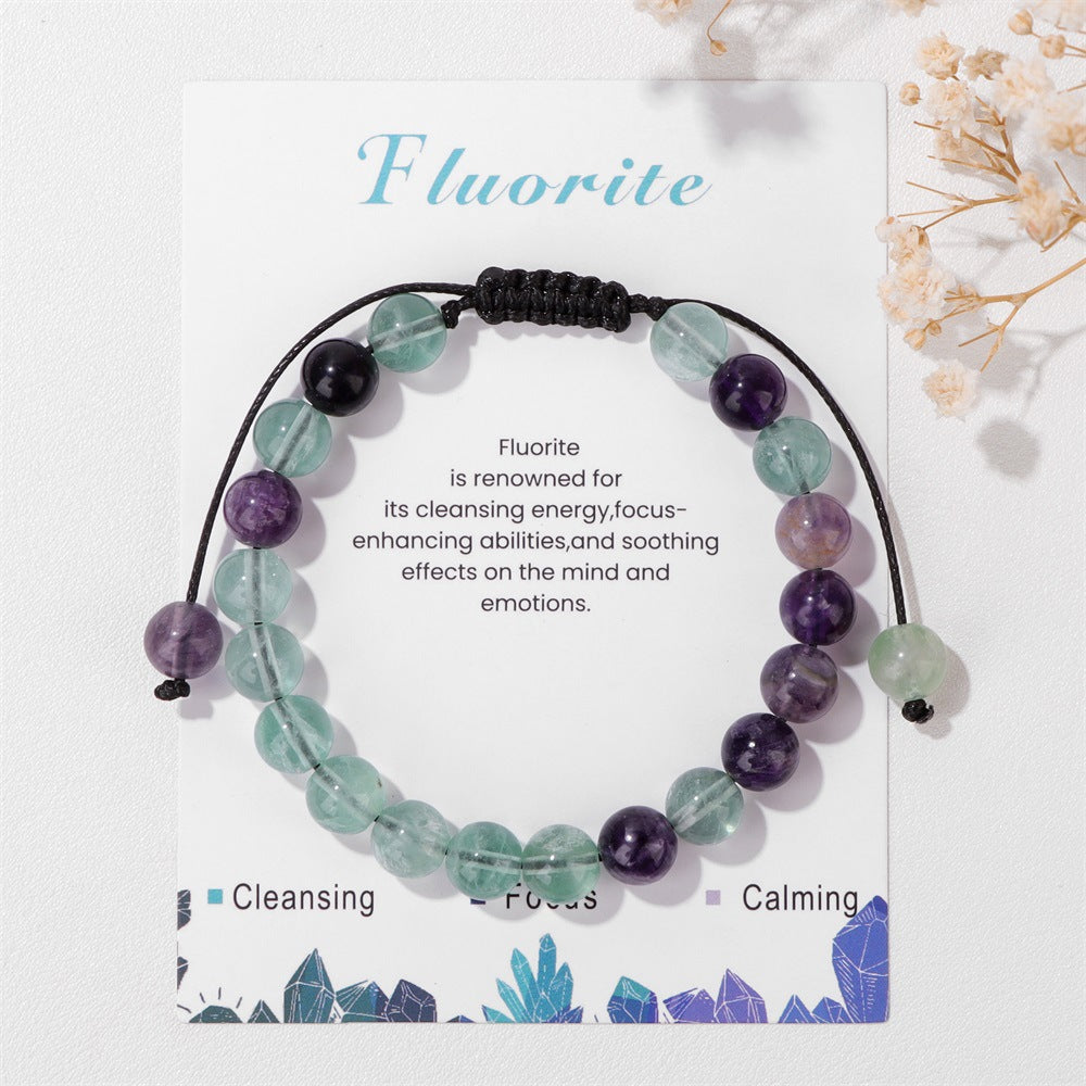 Men's Jam Amethyst Agate Woven Retro Simple Bracelets