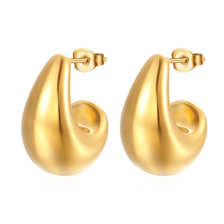 Women's French Vintage Style Semicircle Stainless Steel Earrings
