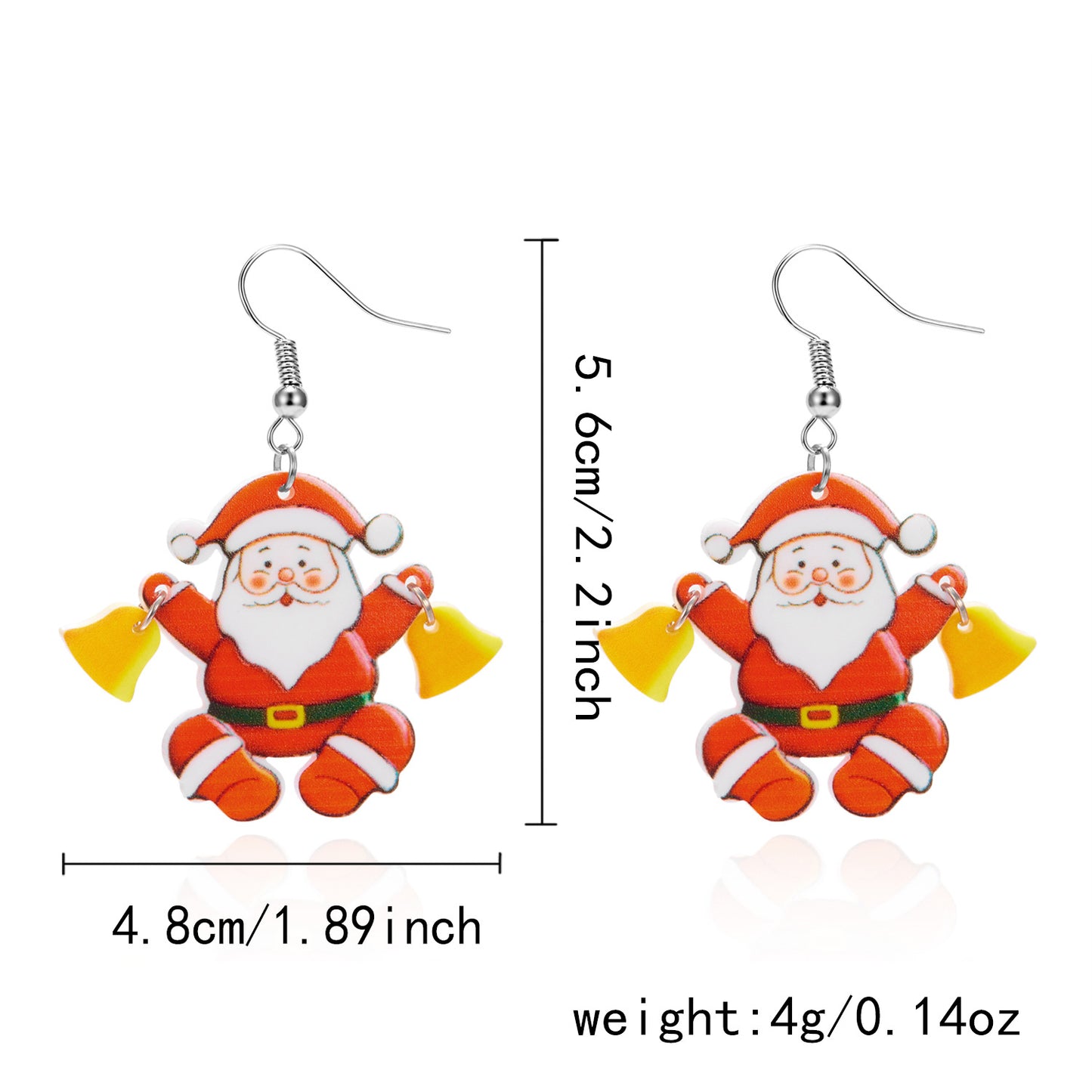 High-grade Christmas Santa Claus Tree Bell Earrings