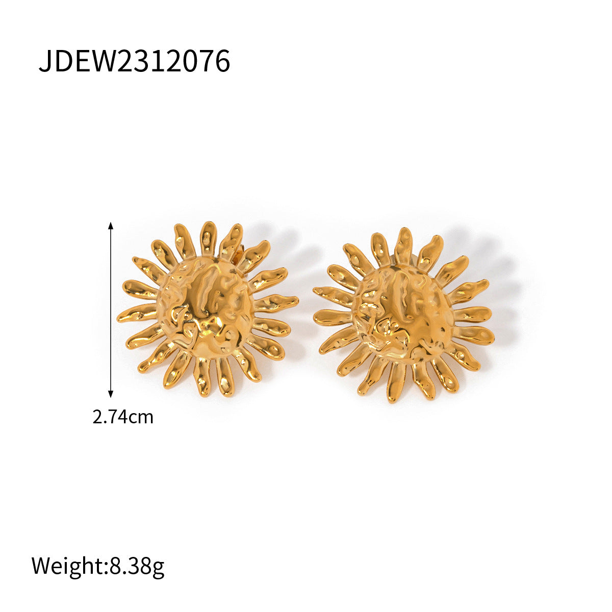 Style Personality Gold Stainless Steel Inlaid Earrings