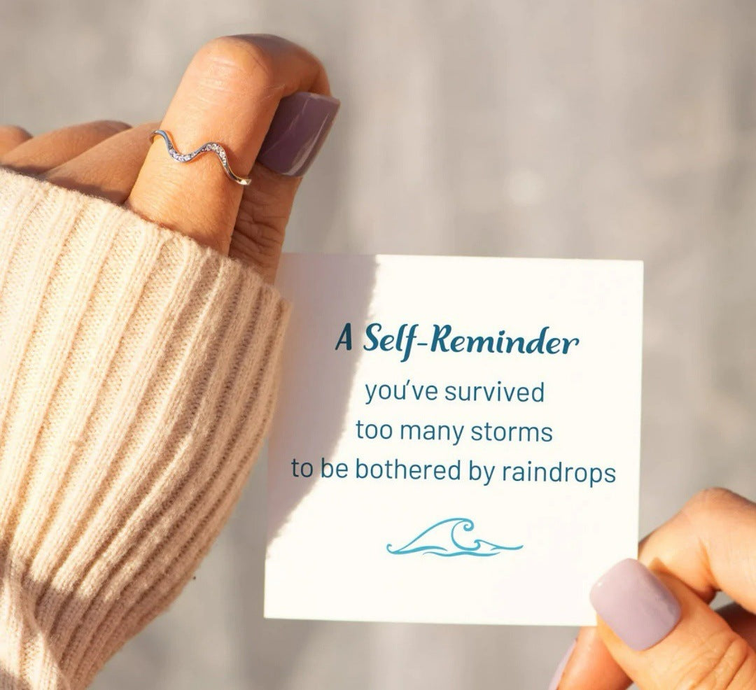 Sier-plated Trendy Minimalist Wave Female Fashion Rings