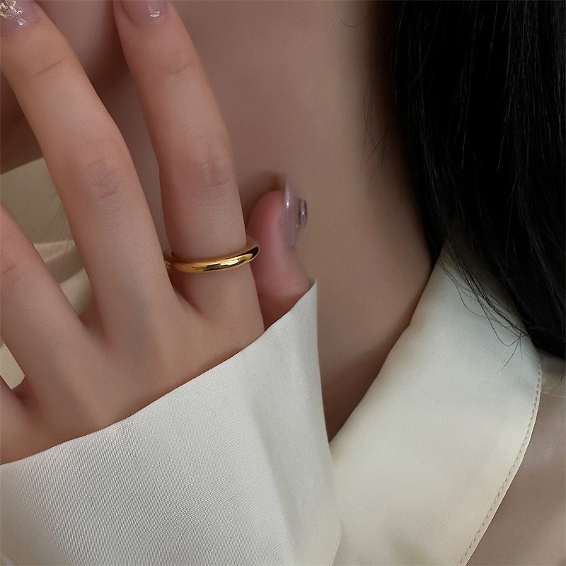 Single Circle Twin Neutral Simple Female Fashionable Rings