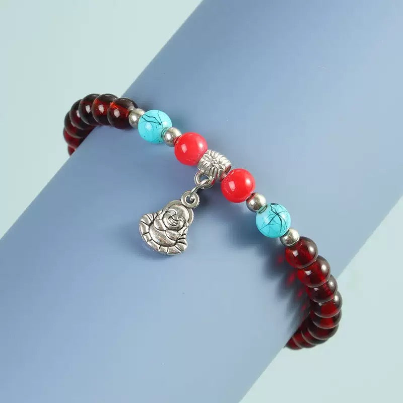 Imitation Garnet Yuan Store Crystal Glass Bracelet