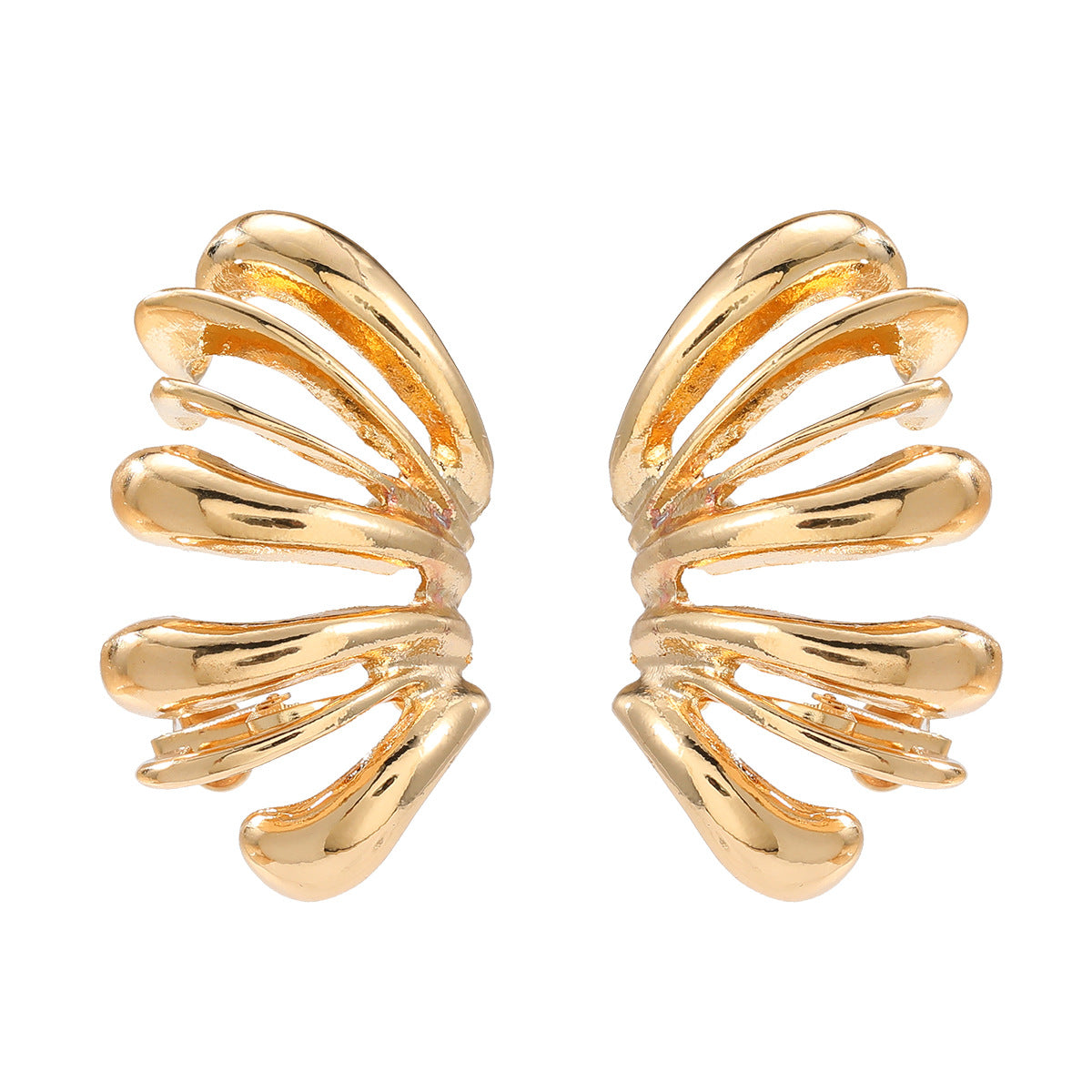 Autumn Metal Alloy Exaggerated Female Spring Flower Earrings