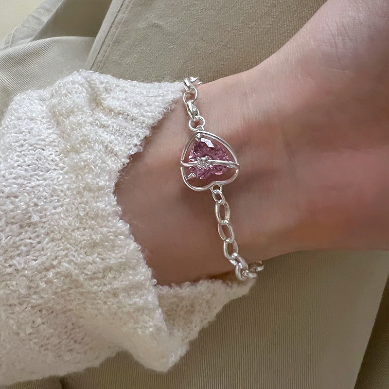 Women's Diamond Hollow Out Heart Clavicle Chain Necklaces