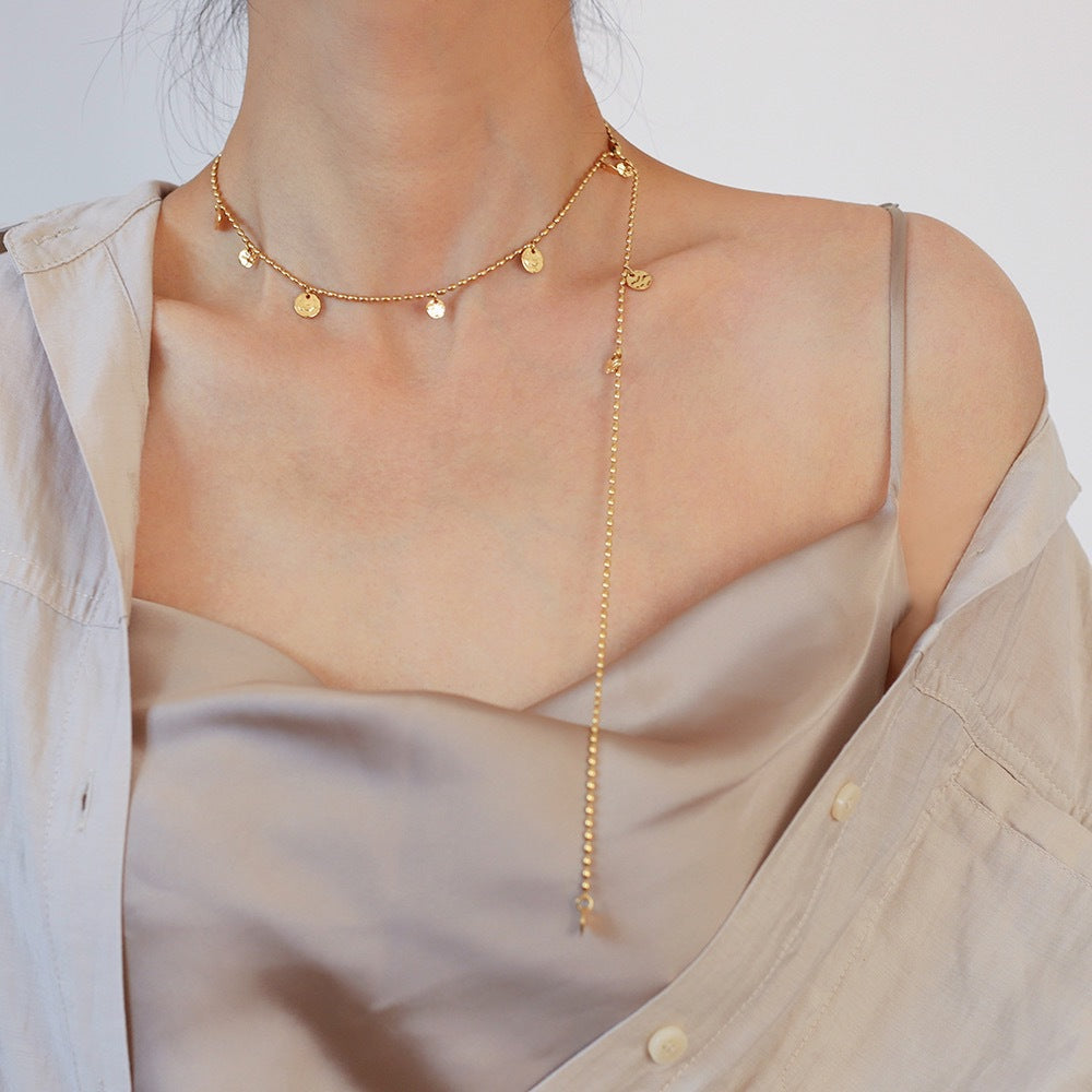 Sweater Chain Titanium Steel Sier Whale Necklaces