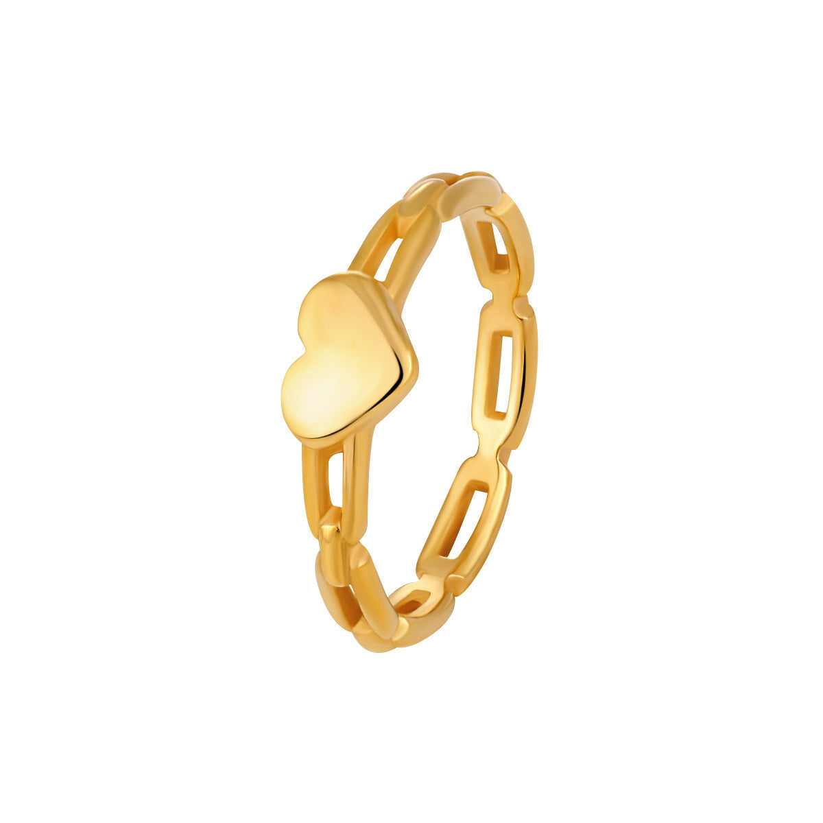 Women's Heart-shaped Design Hollow Gold-plated Fashion Geometric Titanium Rings