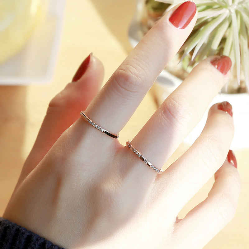 Hipster Light Luxury Design Lifetime Diamond Index Rings