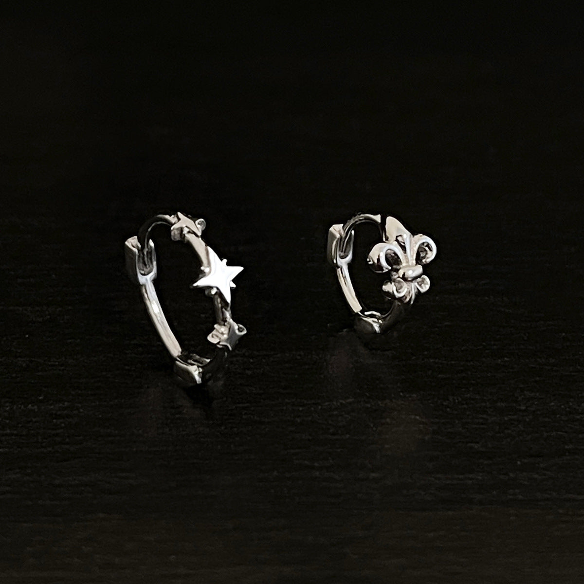 Women's Mori Flower-de-luce High-grade Sier Needle Four Stars Rings