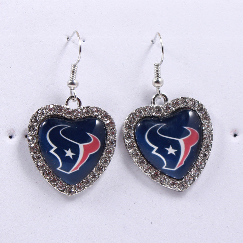 Peach Heart Spot Drill Sports Team Series Earrings