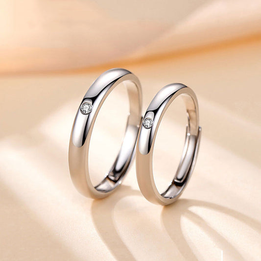 Argent Pur Couple Female Male Pair Rings
