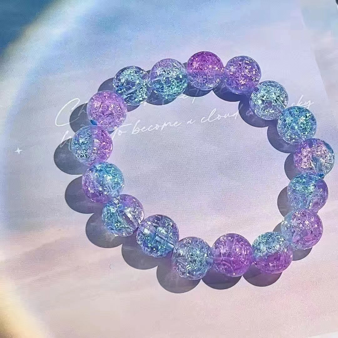 Glass Chipping Beads Gradient Color Micro Bead Bracelet