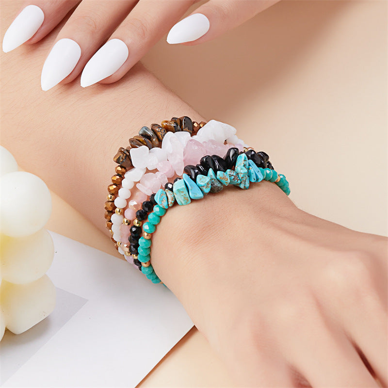 Fashion Natural Stone Gravel Wind Beaded Bracelets