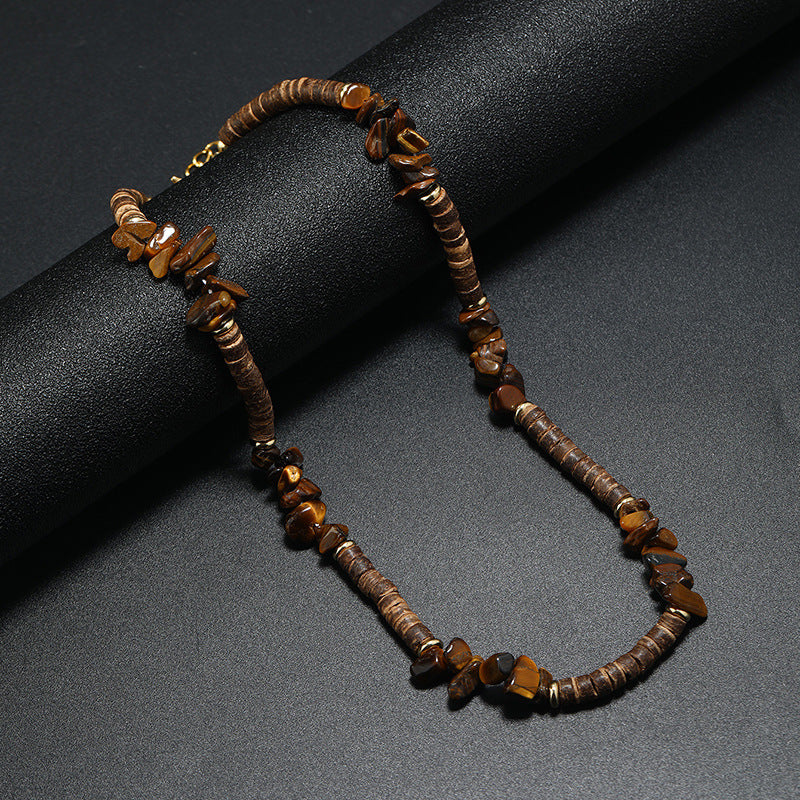 Fashion Unique Bohemian Turquoise Gravel Coconut Shell Male Necklaces