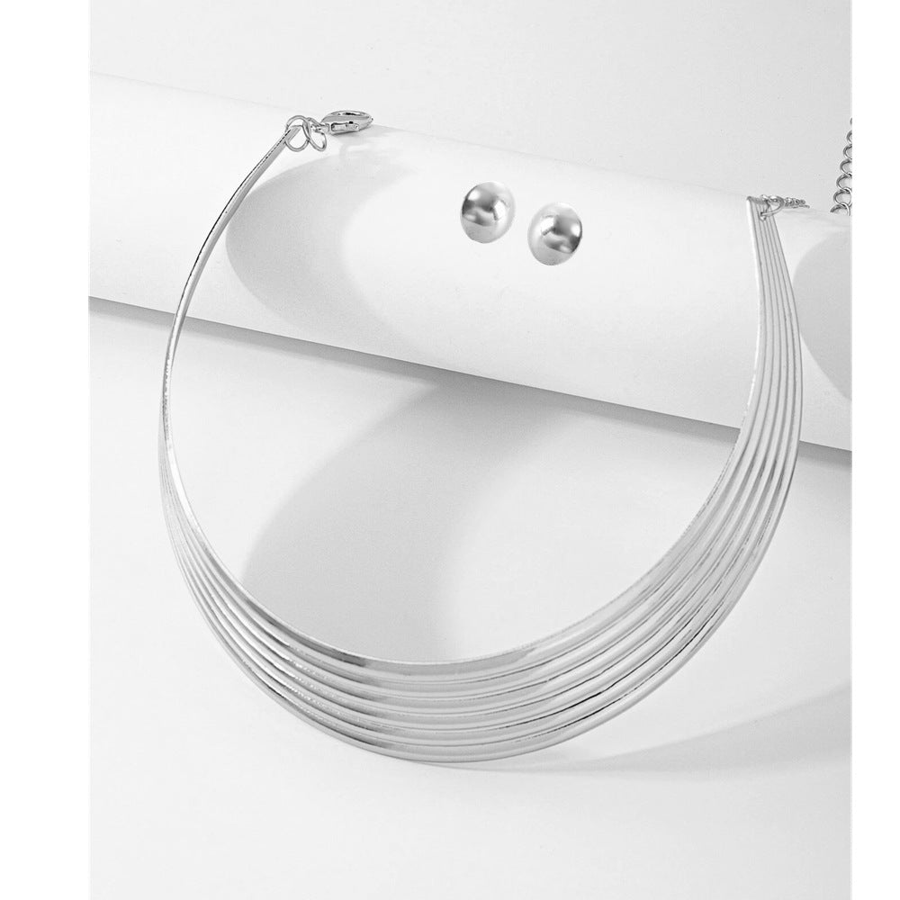 New Classy Comfortable Exaggerated Metal Thread Necklaces