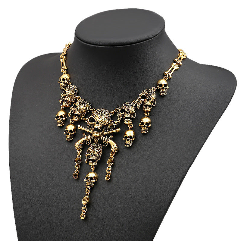 Halloween Exaggerated Skull Personalized Holiday Retro Necklaces