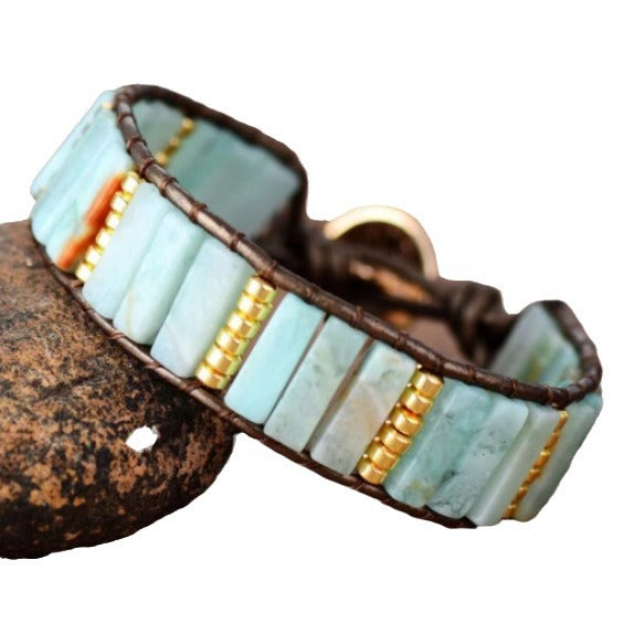 Ornament Emperor Stone Hand-woven Leather Bohemian Bracelets