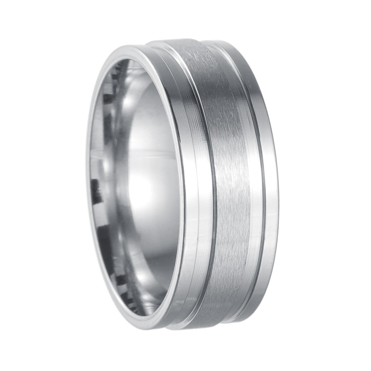 Men's Titanium Steel Black Vacuum Plating Xi Rings