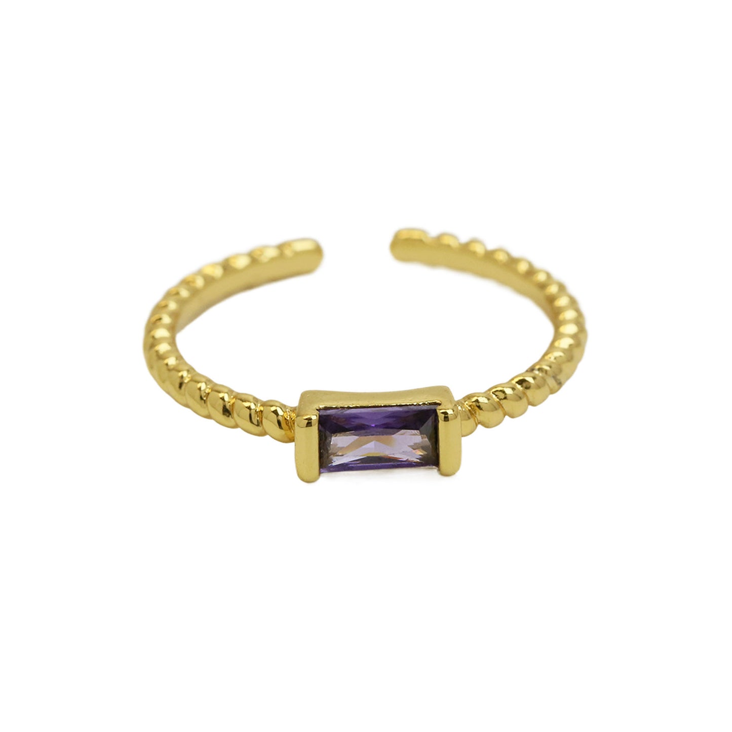 Square December Birthday Stone Simple Fashion Rings