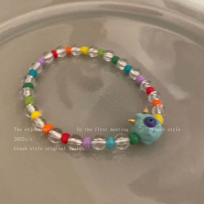 Korean Personalized Minority Design Color Crystal String Bracelets