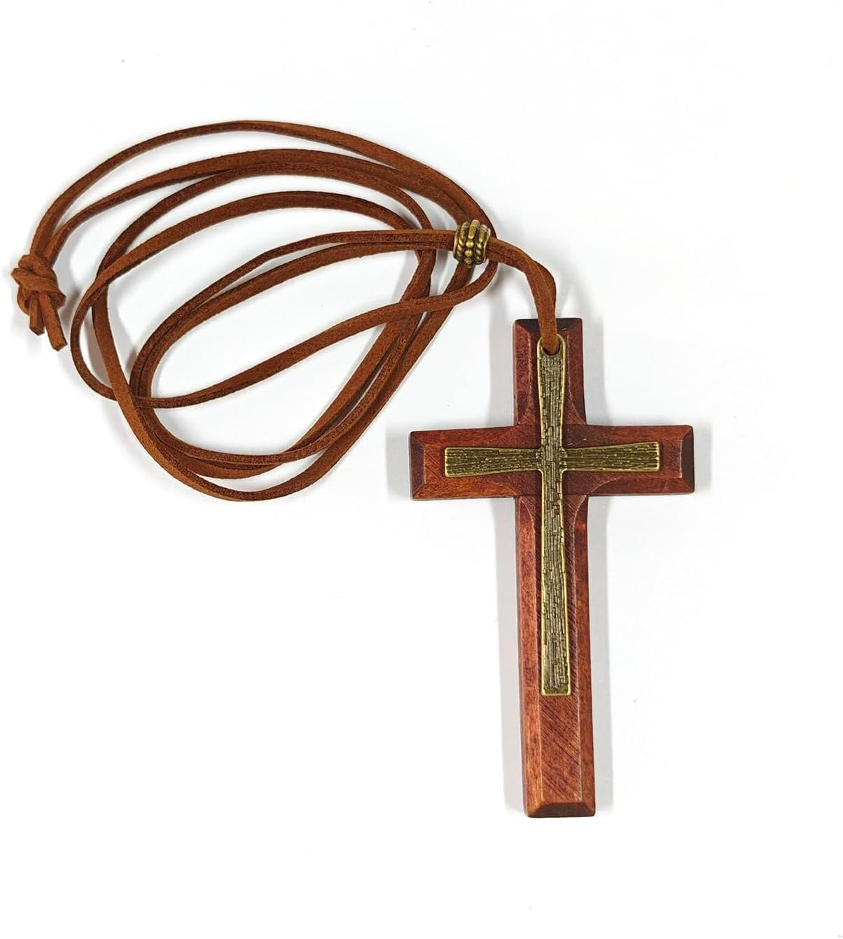 Wood Cross Boys Long Sweater Chain Necklace