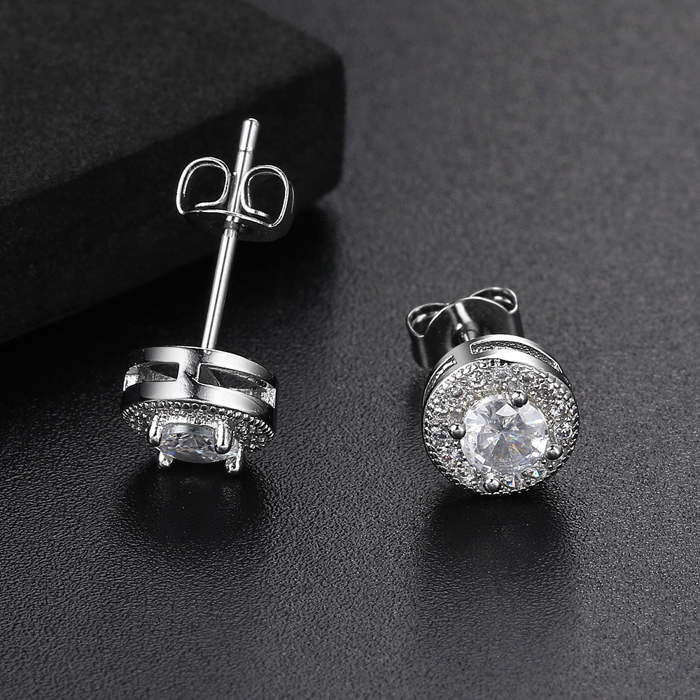 Men's Round Full Diamond Hip Hop Zircon Rings