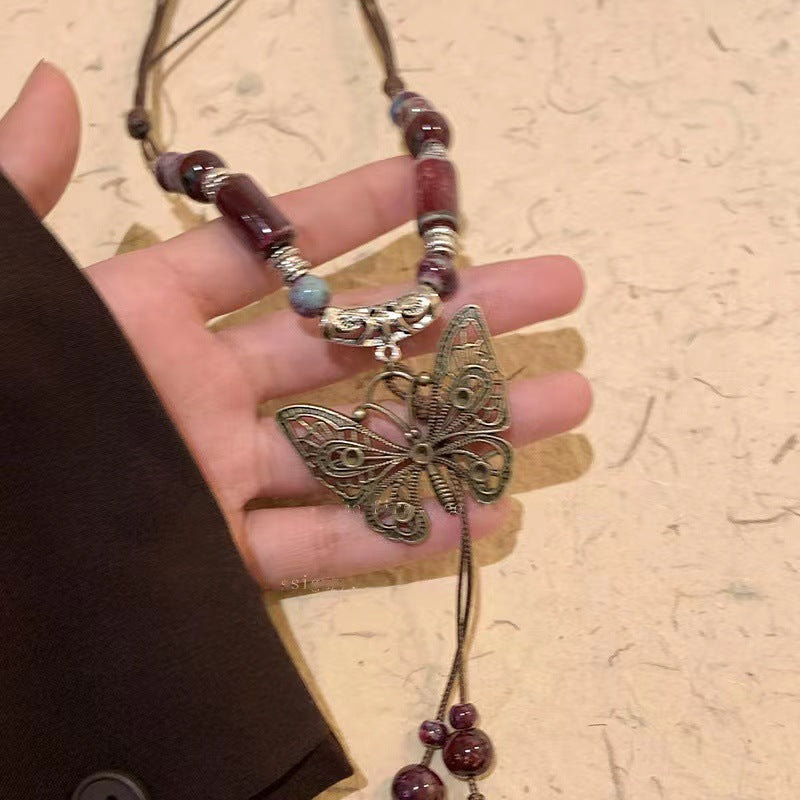 Women's Ceramic Beaded Retro Ethnic Style Long Necklaces