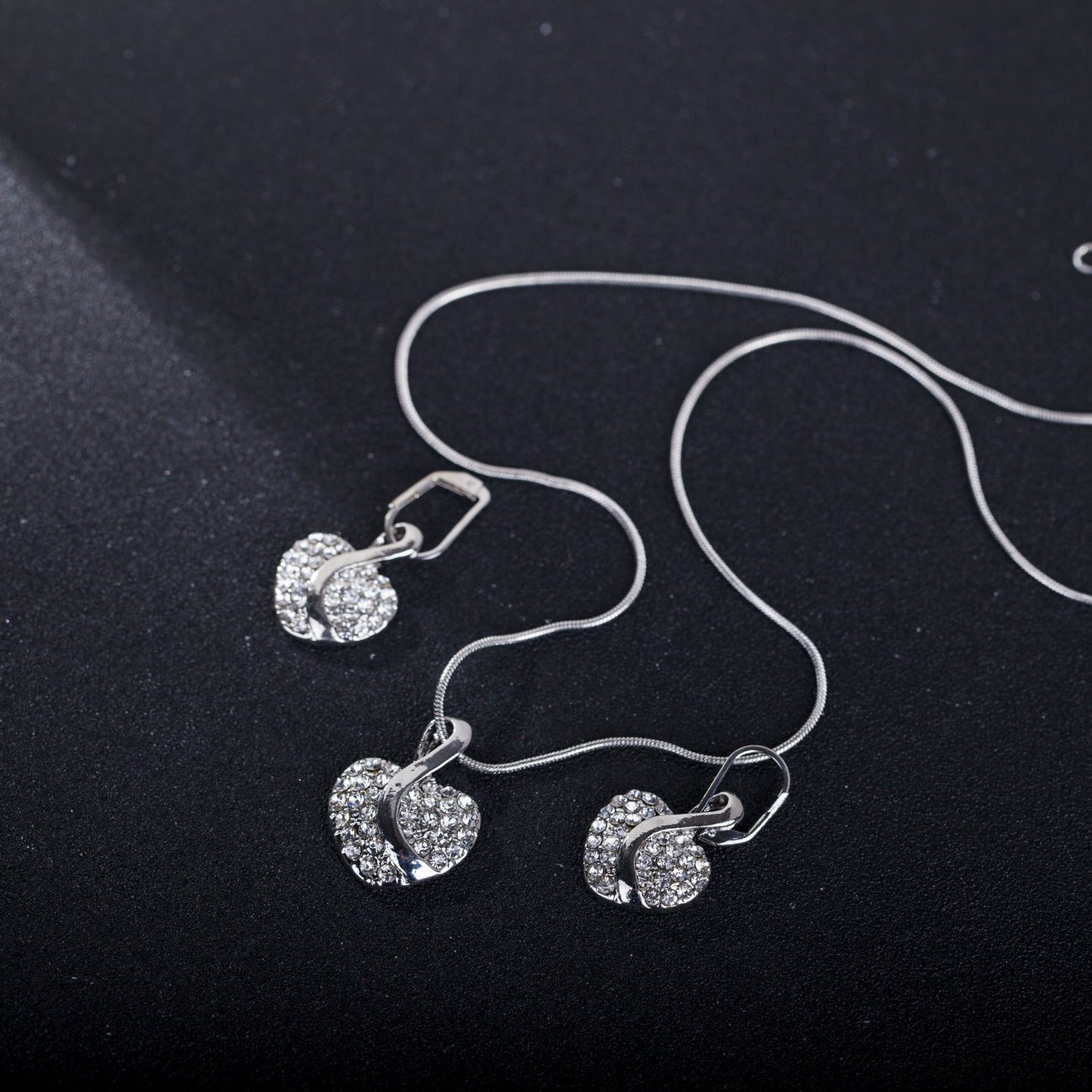 Diamond Peach Heart Suite Stylish Graceful Jewelry Set