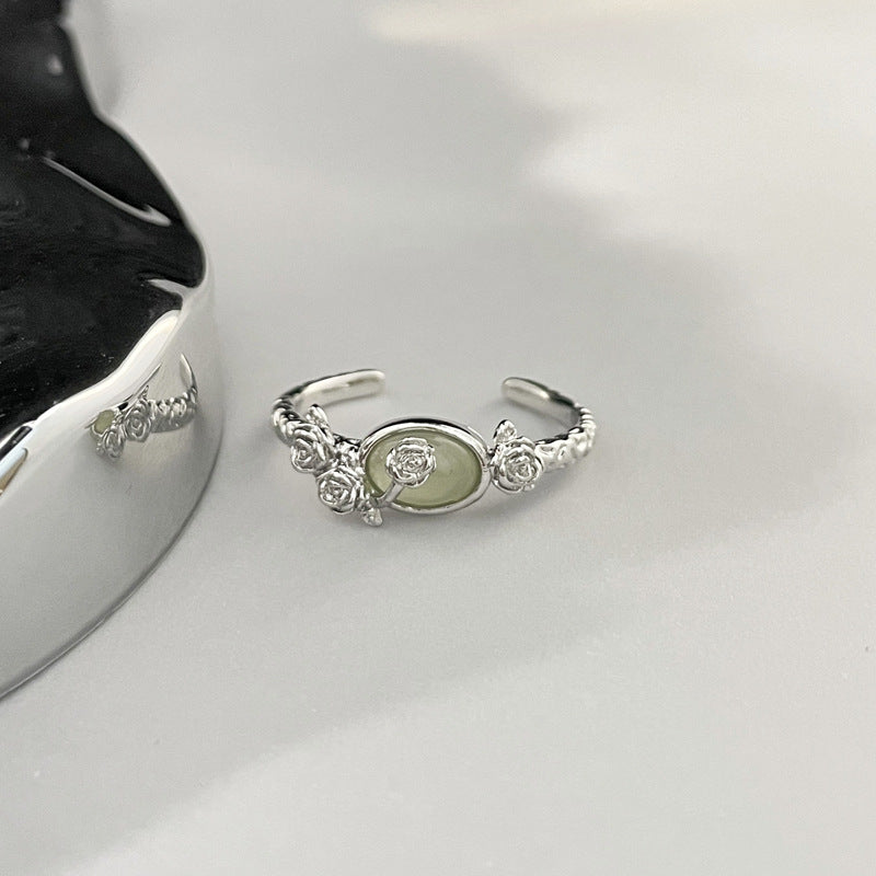 Women's Irregular Texture Rose Open National Fashion Rings