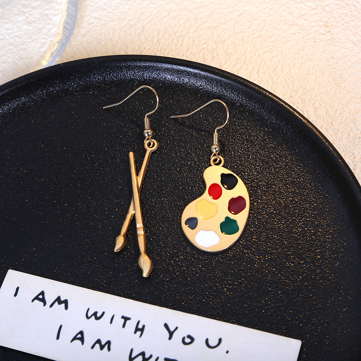 Fun Brush Drawing Board Retro Hipster Style Earrings