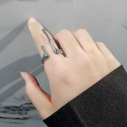 Irregular Liquid Open Female Cold Wind Rings