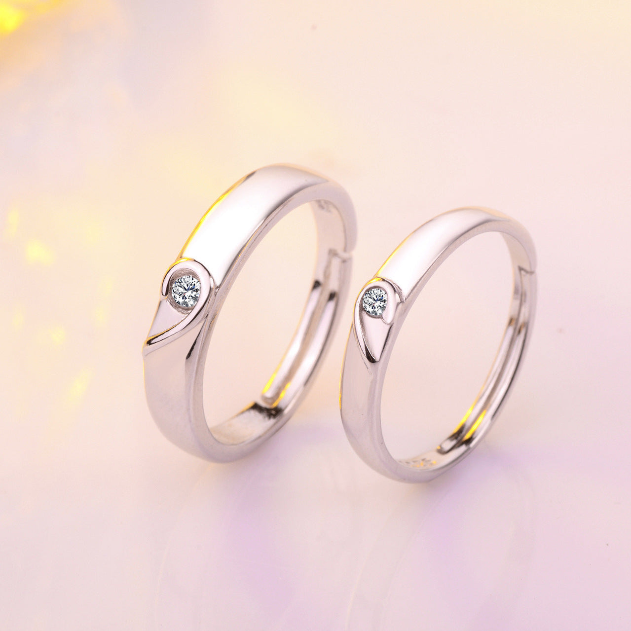 Heart To Heart-shaped Couple Design Fashion Rings