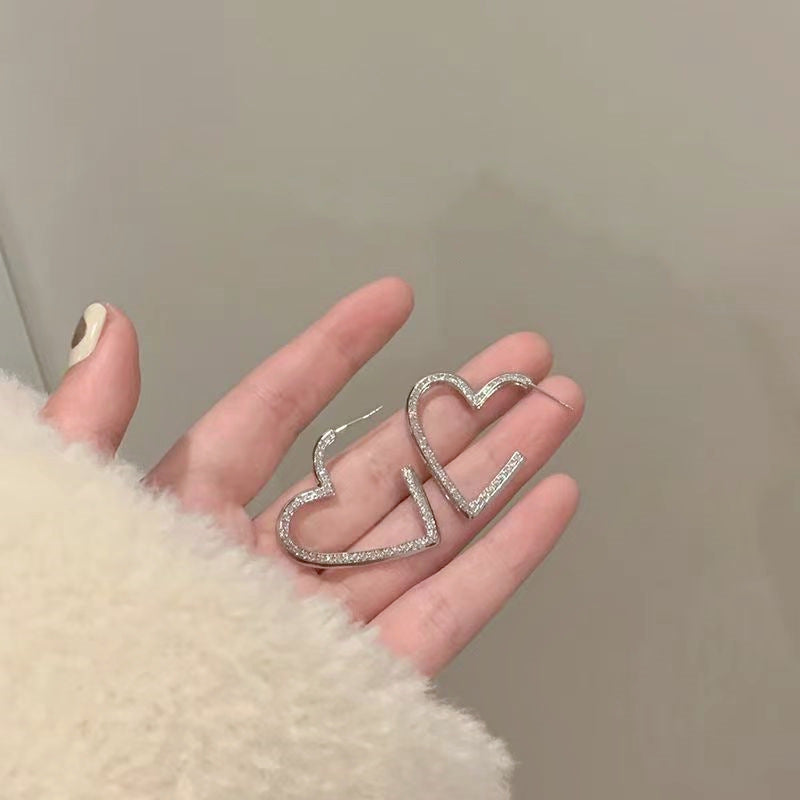 Simple Female Sier Light High-grade Small Ear Earrings