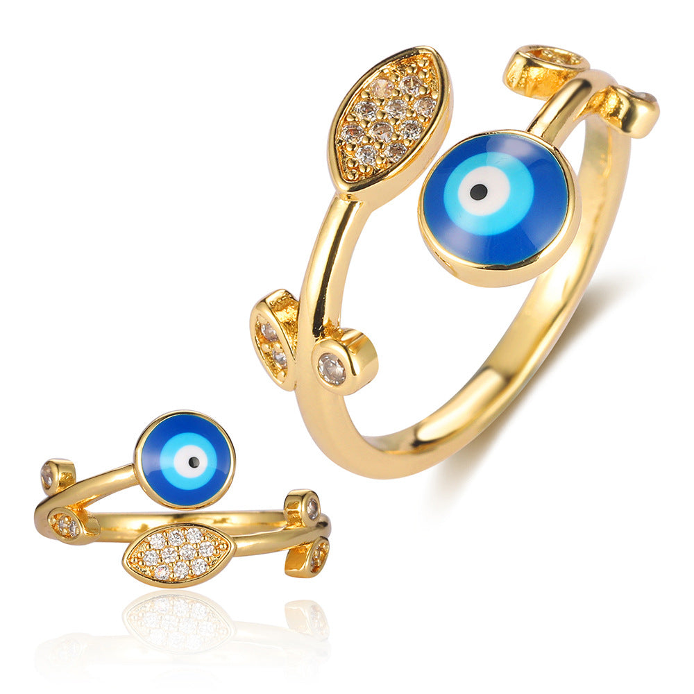 Women's Light Luxury Ornament Dripping Oil Thin Rings