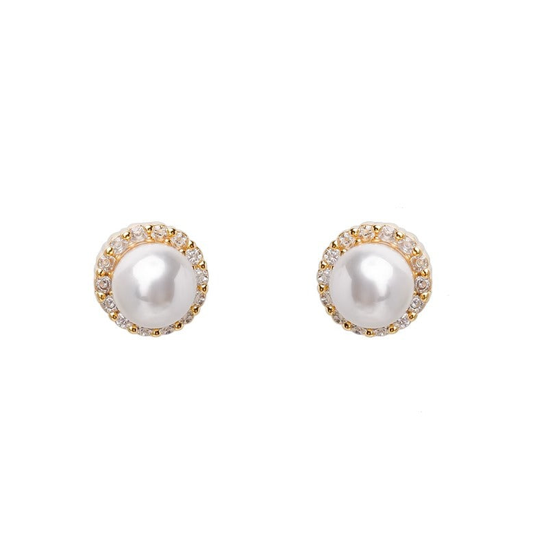 Women's Pearl French Style Simple Elegant Fashionable Temperamental Earrings