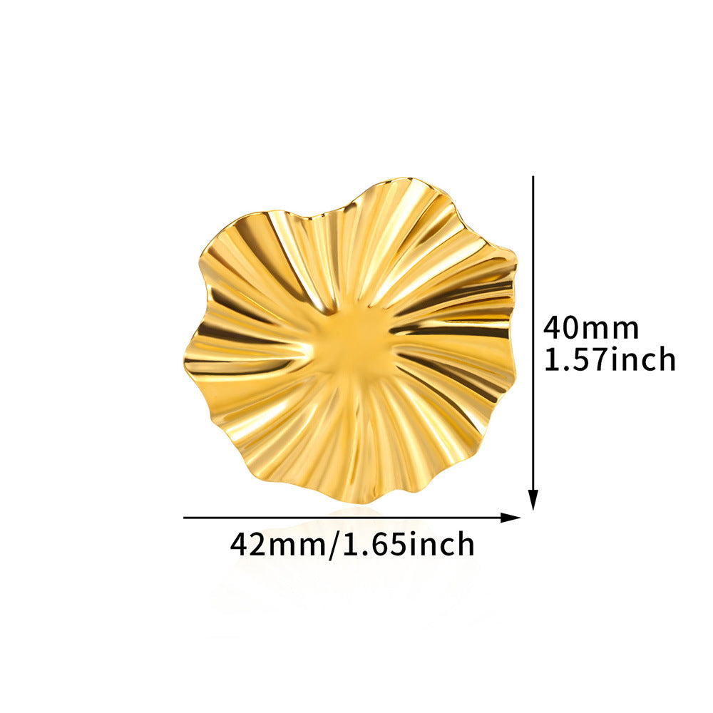 Stainless Steel Lava Pleated Hammer Design Rings