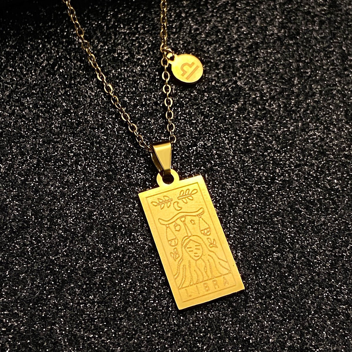 Women's Steel Constellation Square Retro Twee Tarot Necklaces